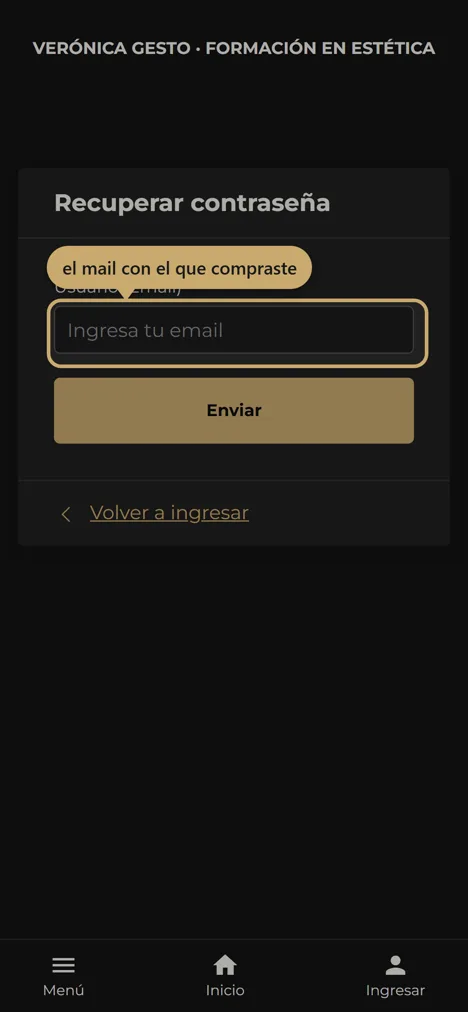 Solo te pide tu mail