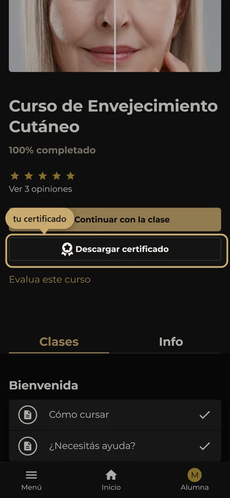 El curso terminado